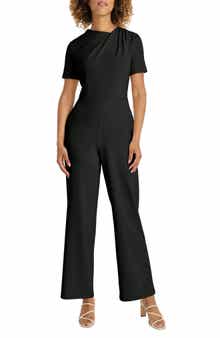 Maggy London Twist Neck Short Sleeve Jumpsuit