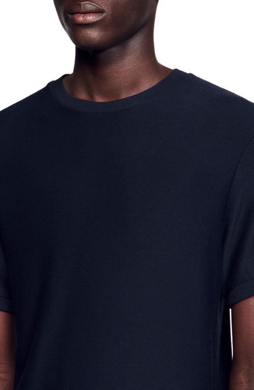 Sandro Mock Neck T-shirt In Midnight Blue