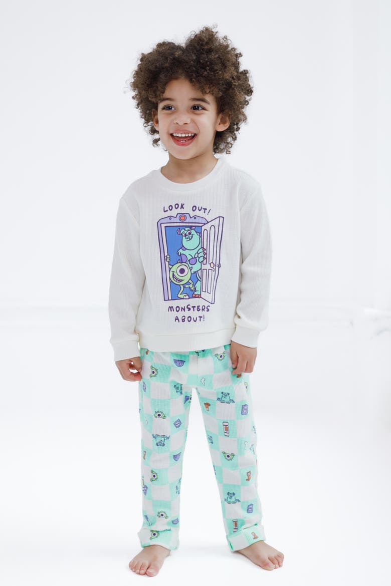 Pixar Loungewear 2-Piece Sweatshirt and Pants Set, Alternate, color, Mike Sulley Aqua