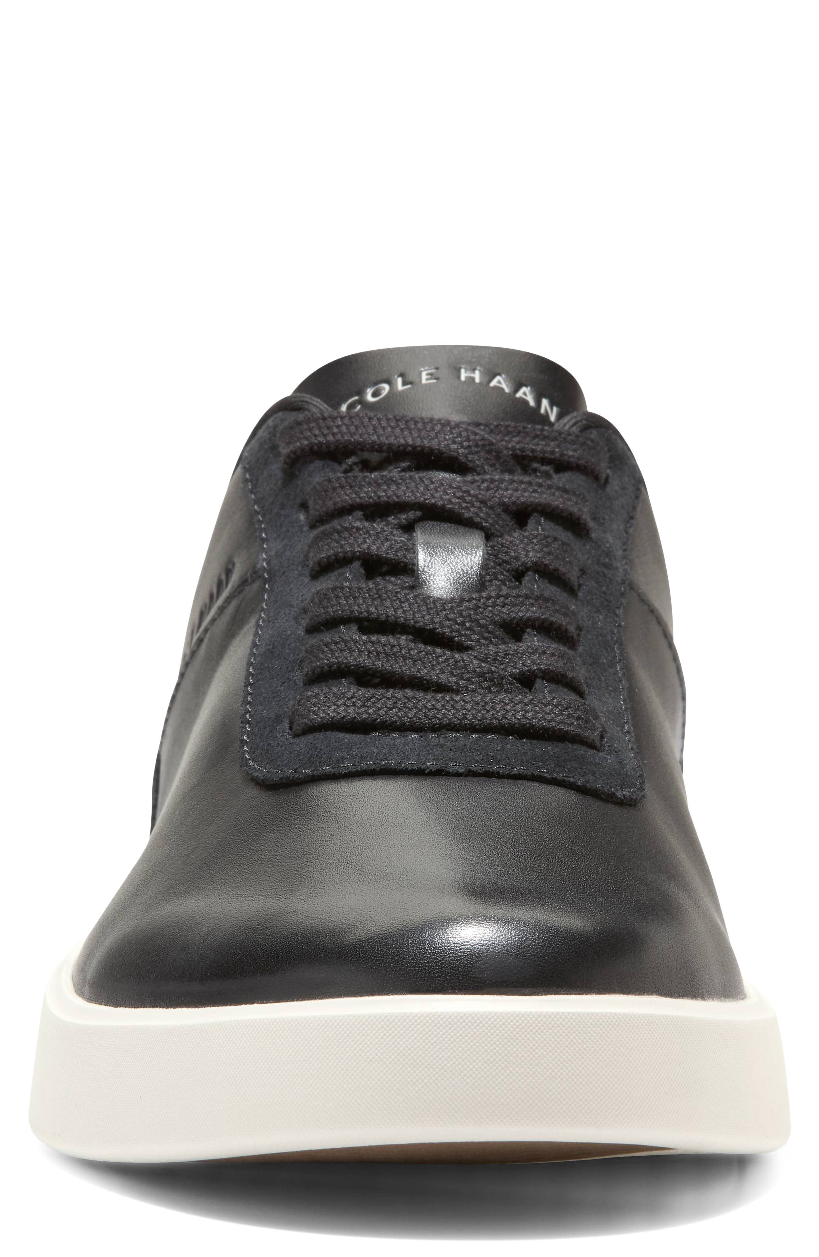 Grand Crosscourt Packaway Leather Sneaker, Alternate, color, BLACK / IVORY
