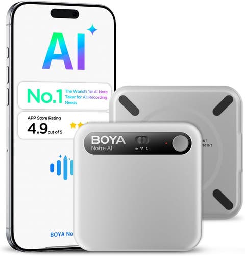 Ai Voice Recorder with Smart Transcription, Summary, App Control, 64GB Storage, Cloud Sync, 140+ Languages, MagSafe Compatible