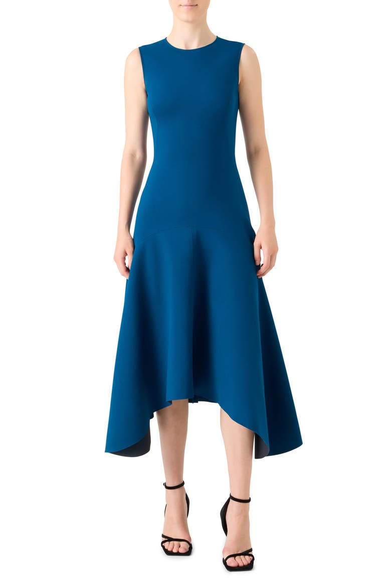 Asymmetric Hem Sleeveless Jersey Dress, Main, color, TEAL