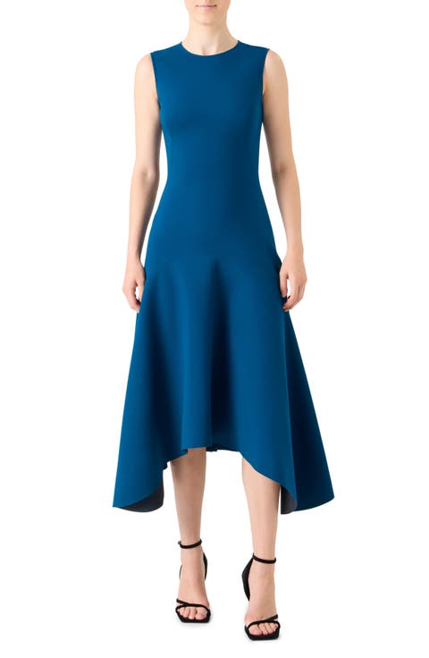 Asymmetric Hem Sleeveless Jersey Dress