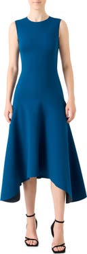 Akris punto Asymmetric Hem Sleeveless Jersey Dress