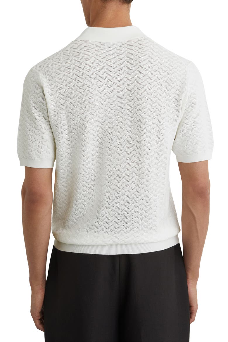 Sol Geo Open Stitch Knit Polo, Alternate, color, WHITE