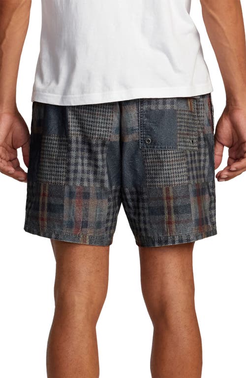 Rvca Escape Drawstring Cotton Walking Shorts In Blue