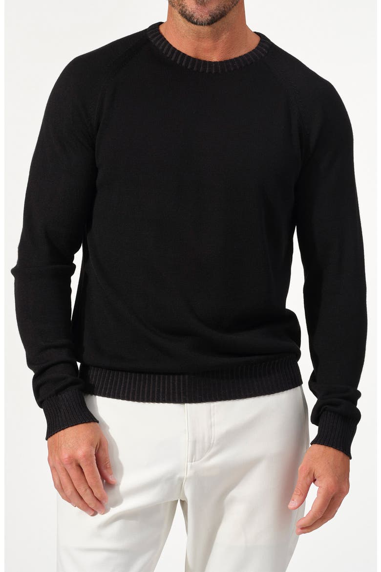 Valmont Merino Wool Knit Sweater, Main, color, BLACK