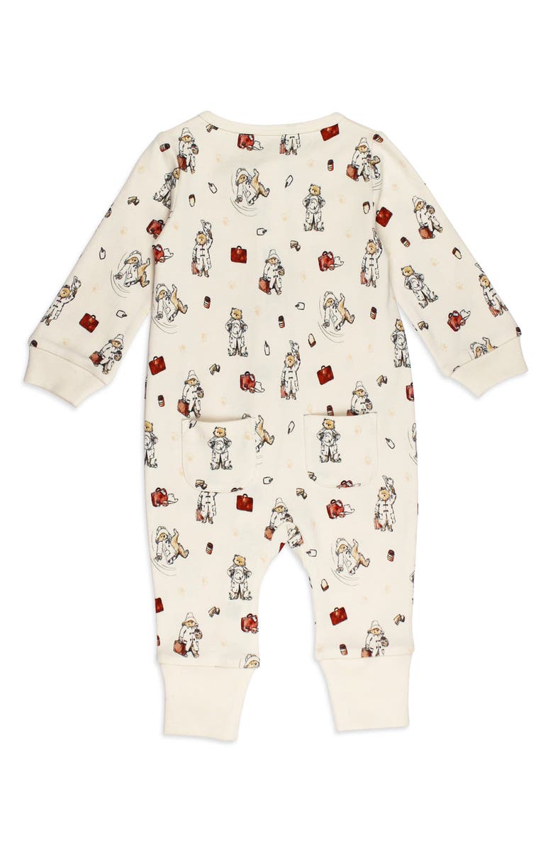 L'ovedbaby Adventure Paddington Organic Cotton Zip Romper, Alternate, color, Adventure Paddington