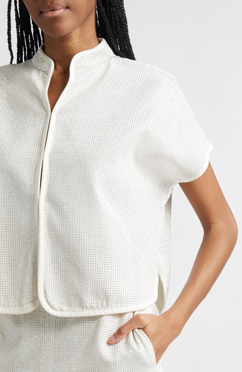 Emporio Armani Rhinestone Top, Alternate, color, Off White