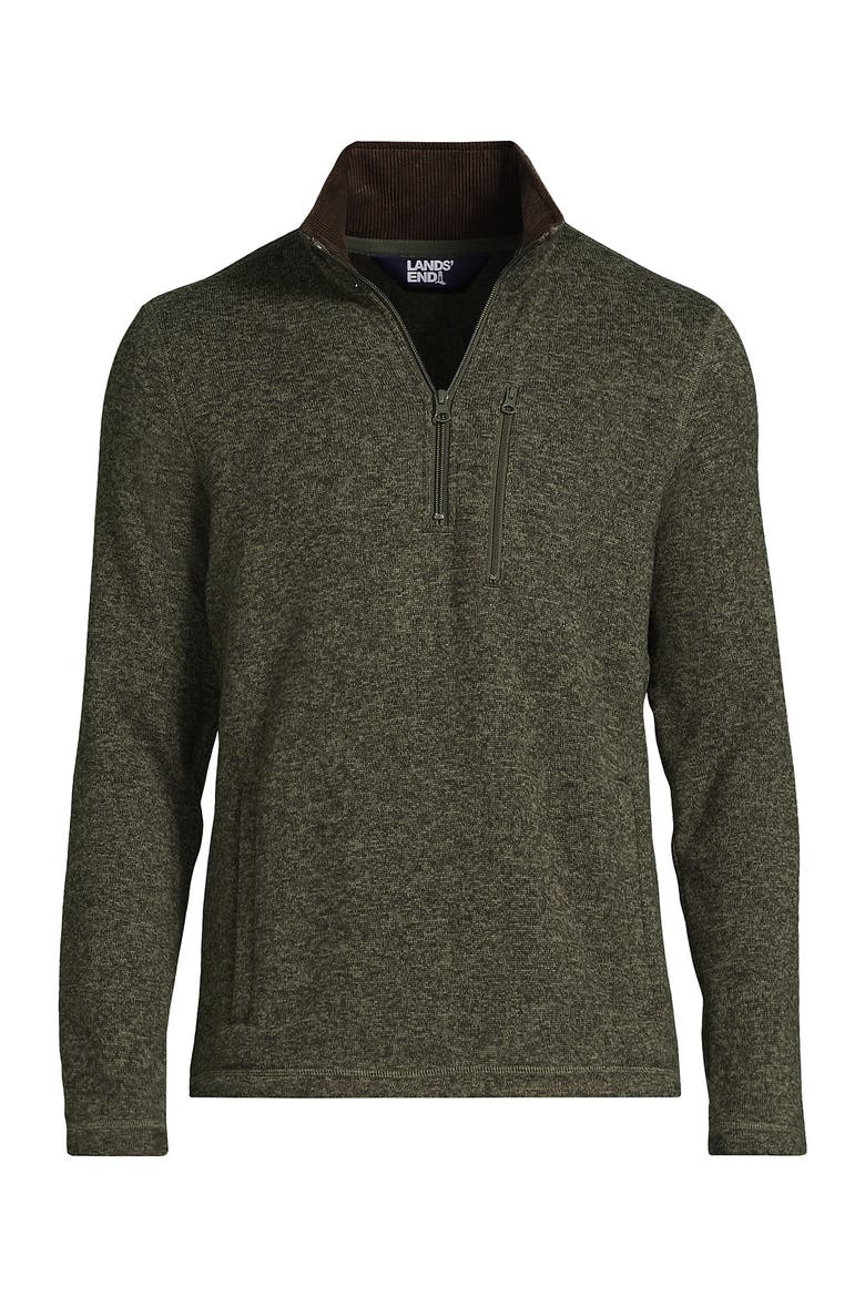 Quarter Zip Sweater Fleece, Alternate, color, Olive Field Heather