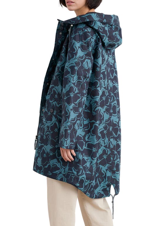 Shop Seasalt Cornwall Seafaring Waterproof Linen & Cotton Hooded Coat In Campion Bloom Dusky Jade