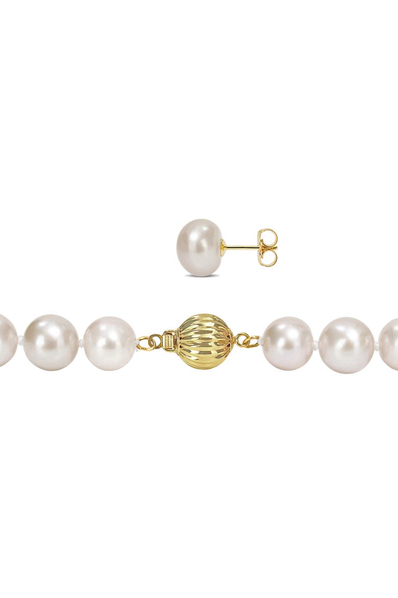2-Piece Set Cultured Pearl Necklace & Earrings 14k, Alternate, color, White Pearl
