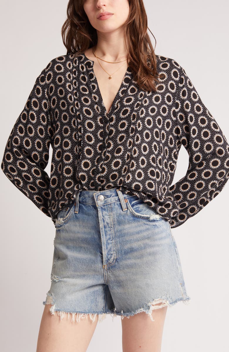 Treasure & Bond Pleated Long Sleeve Peasant Blouse, Alternate, color,