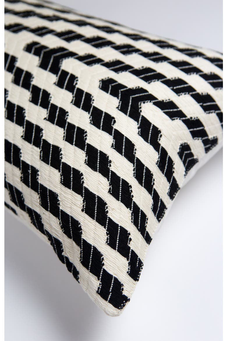 Almolonga Handwoven Cotton Zig Zag Throw Pillow, Alternate, color, White