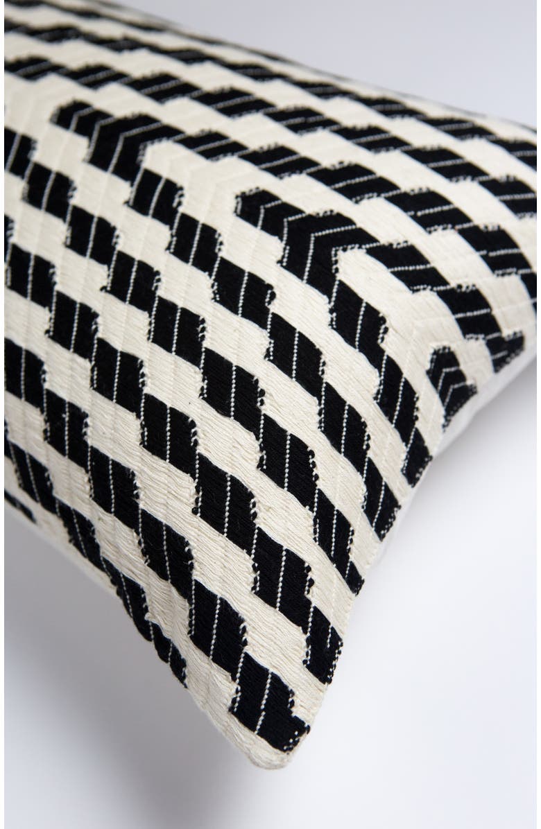 Archive New York Almolonga Handwoven Cotton Zig Zag Throw Pillow, Alternate, color, White