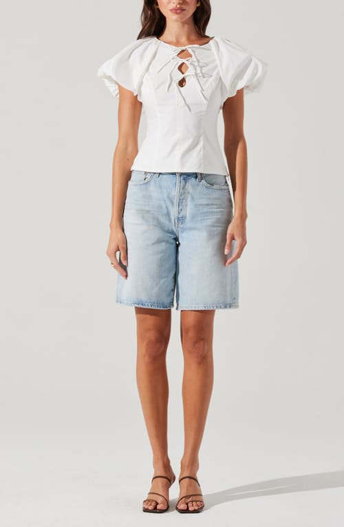 Astr The Label Aine Tie Detail Cotton Top