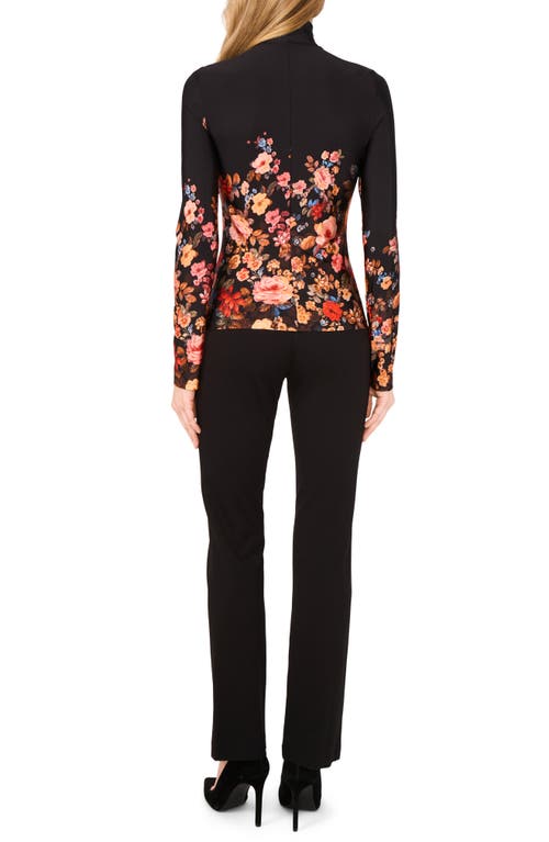 Ted Baker Placed Floral Turtleneck In Black