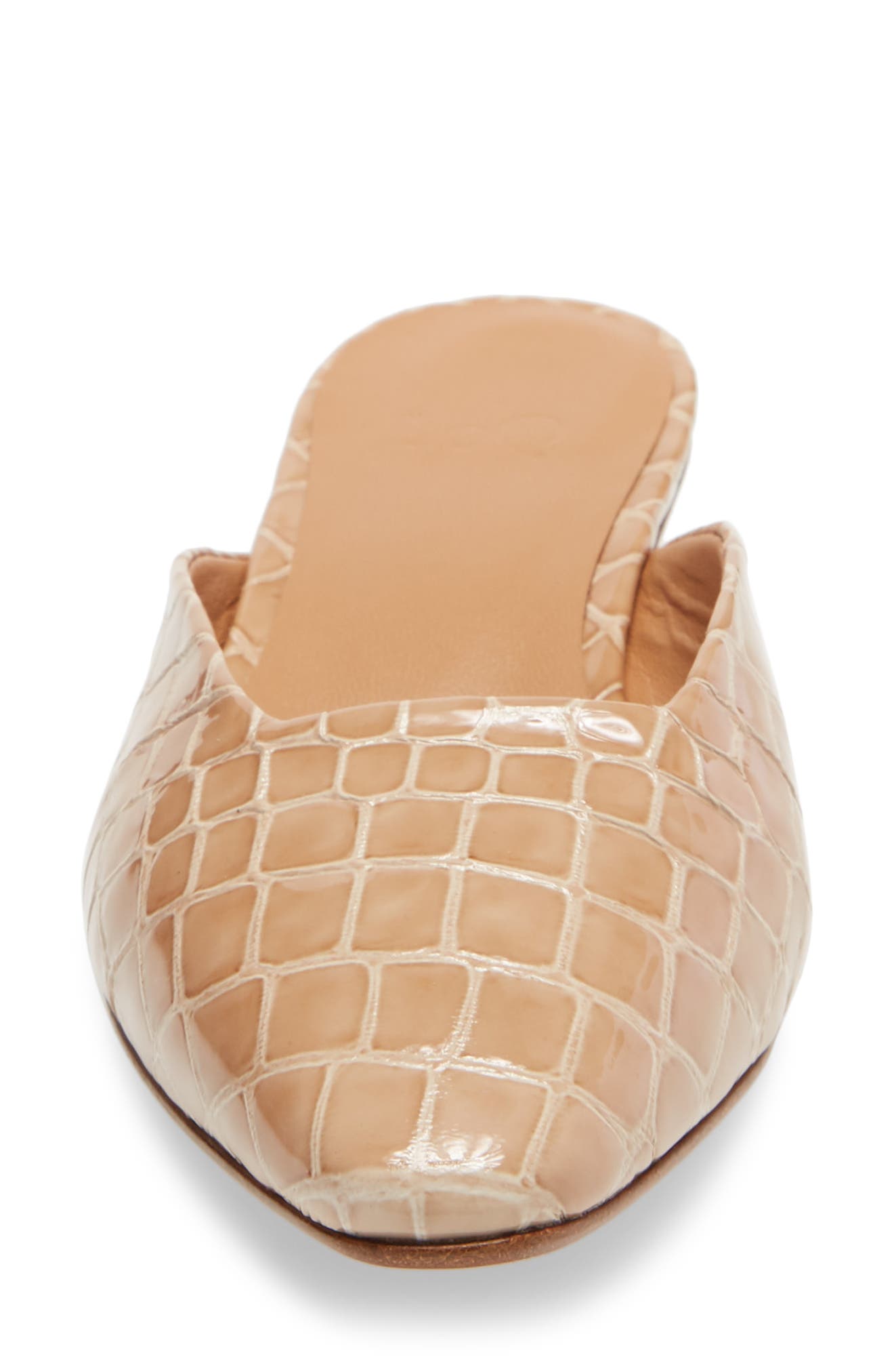 Carmen Mule, Alternate, color, DUNE CROCODILE PATENT LEATHER
