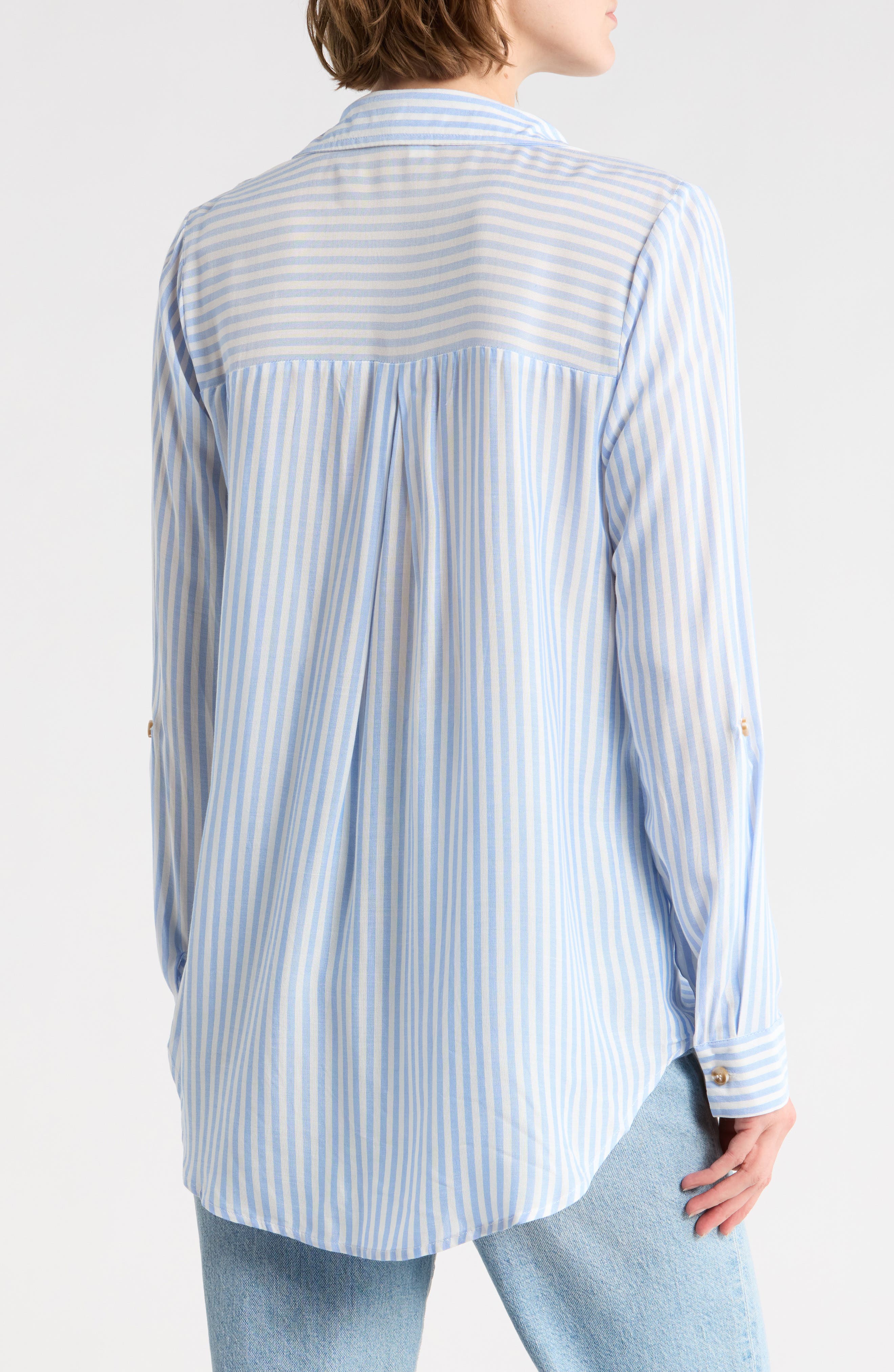 Stripe Long Sleeve Button-Up Shirt - image 2