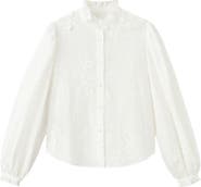 MANGO Floral Embroidered Shirt