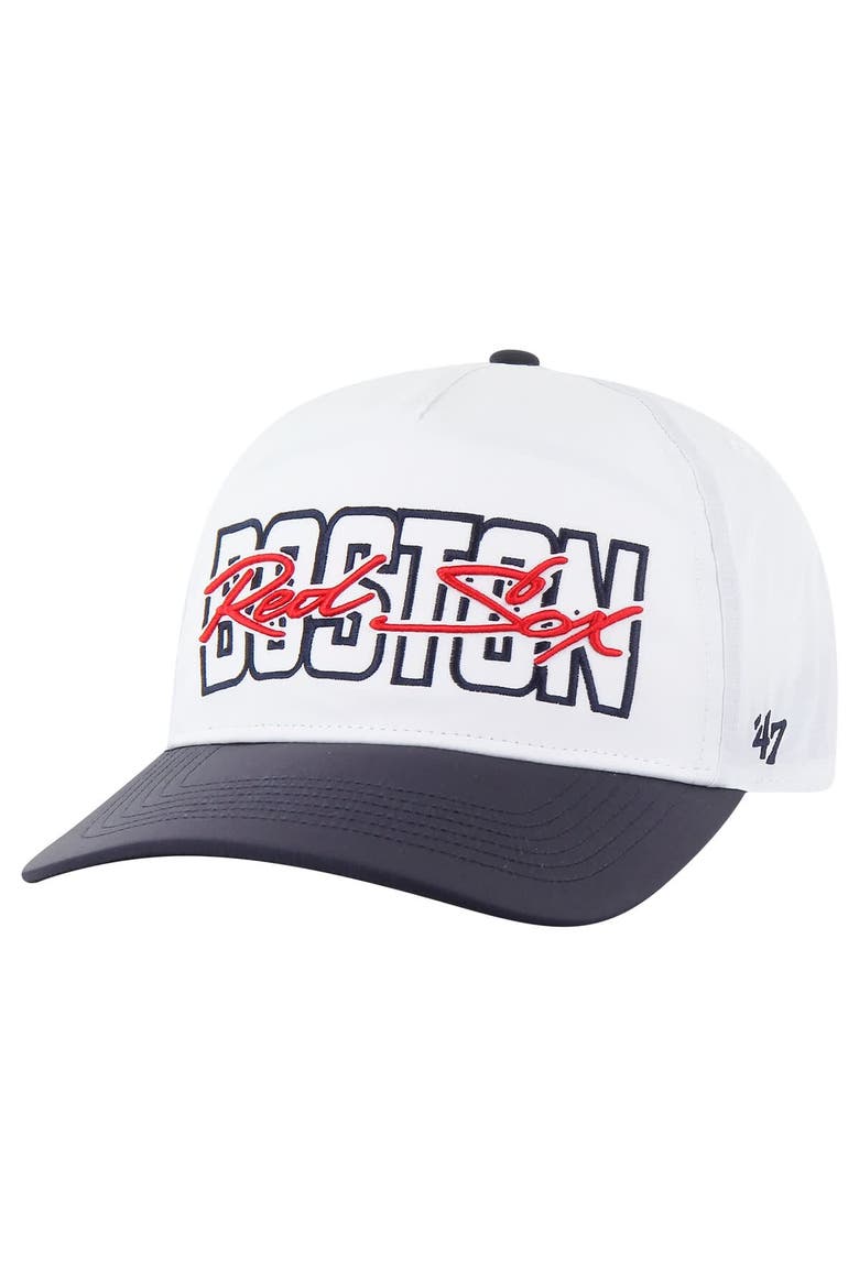 Men's '47 White Boston Red Sox Lineman Hitch Adjustable Hat, Main, color, White