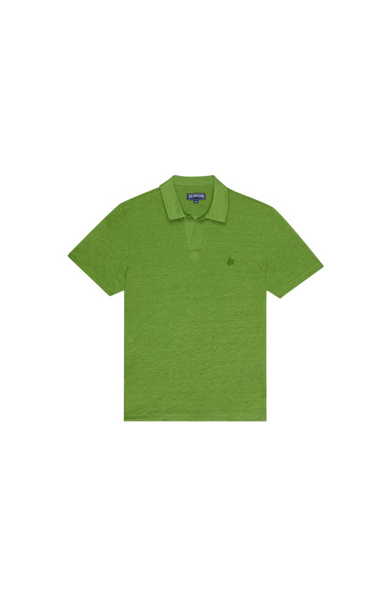 Vilebrequin Men's Solid Linen Jersey Polo Shirt, Main, color, Camouflage