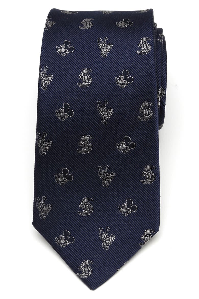 x Disney Mickey & Friends Silk Tie, Alternate, color, BLUE