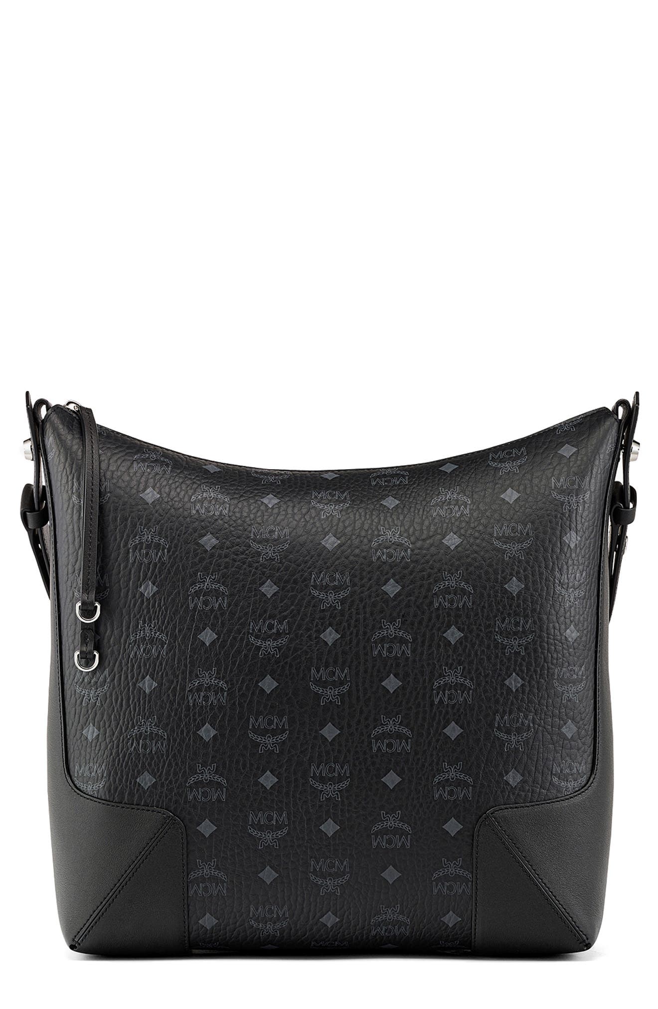 MCM Large Klara Visetos Coated Canvas Hobo Bag, Main, color, 