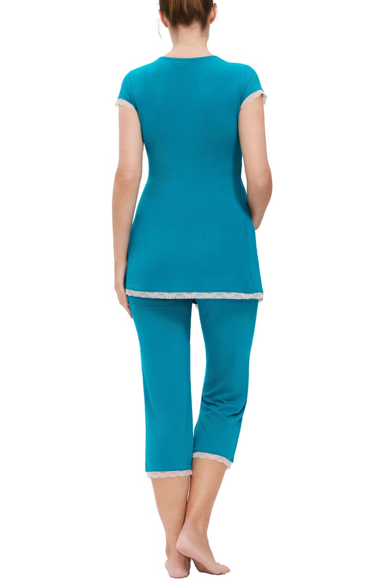 Cindy Maternity/Nursing  Pajamas Set, Alternate, color, Turquoise