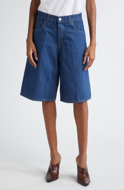 Becky Wide Leg Denim Shorts (Blue Sapphire)