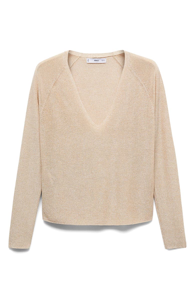 MANGO Metallic Sweater, Alternate, color, Gold