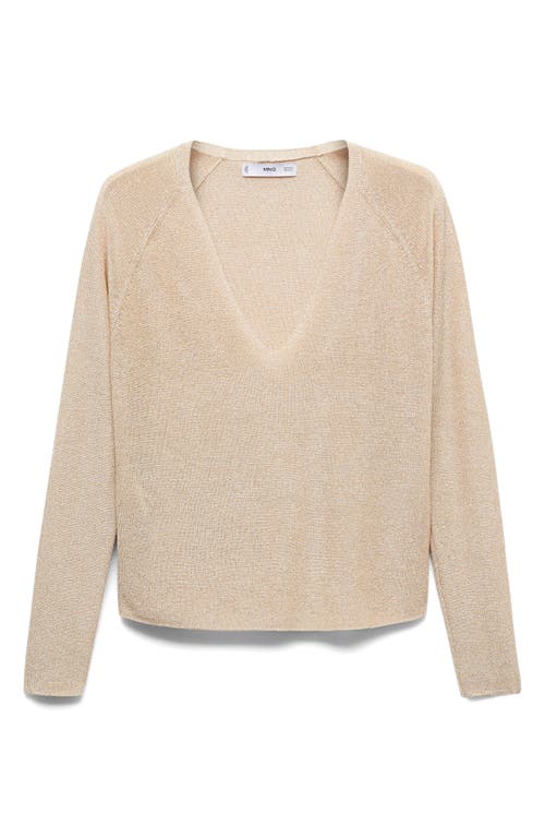 Mango Metallic Sweater In Gold