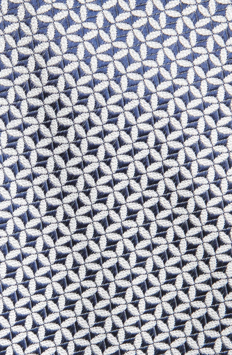 Canali Geometric Pattern Silk Jacquard Tie, Alternate, color, Navy