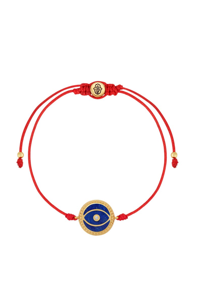 Karma and Luck Intuitive Guardian Lapis Lazuli Evil Eye Red String Bracelet, Main, color, Red/Blue