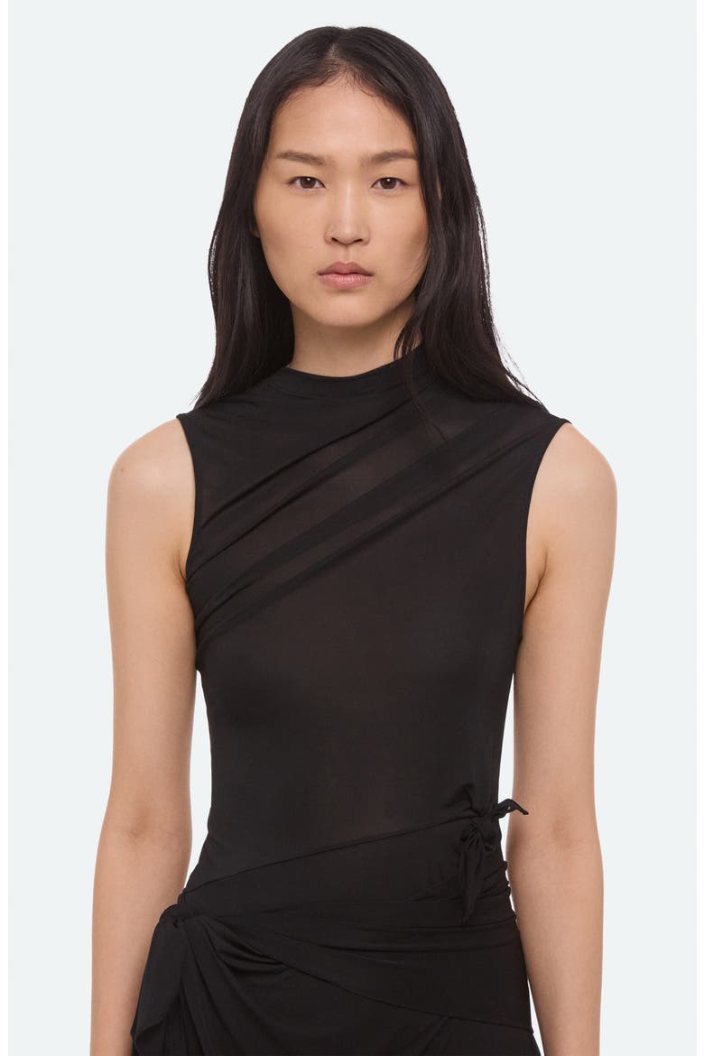 Side Knot Sleeveless Dress, Alternate, color, BLACK