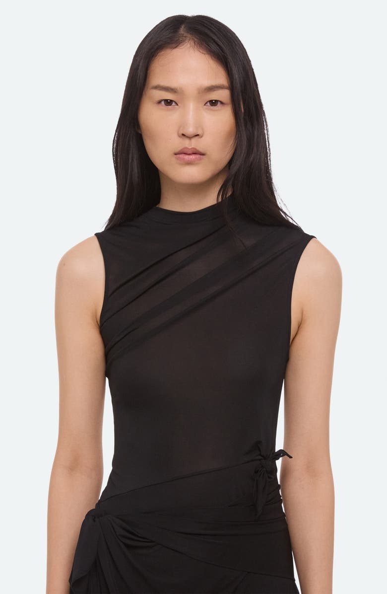 Helmut Lang Side Knot Sleeveless Dress, Alternate, color, Black