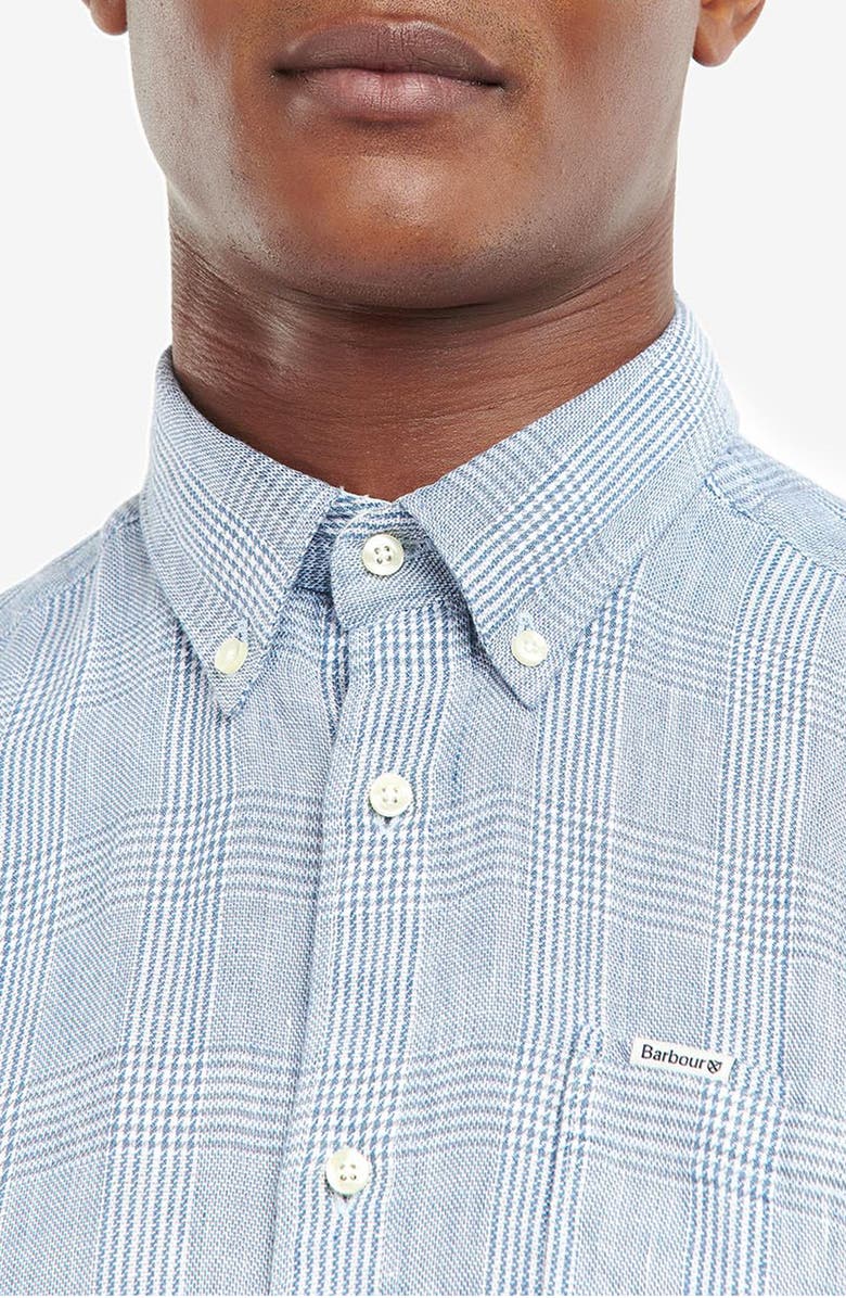 Barbour Marwood Tailored Fit Short Sleeve Button-Down Shirt, Alternate, color, Chambray