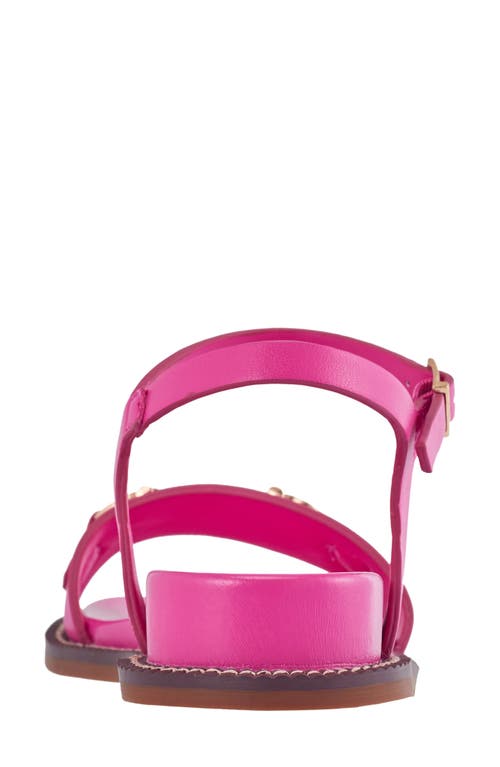 Ninety Union Madison Ankle Strap Flat Sandal In Fuchsia