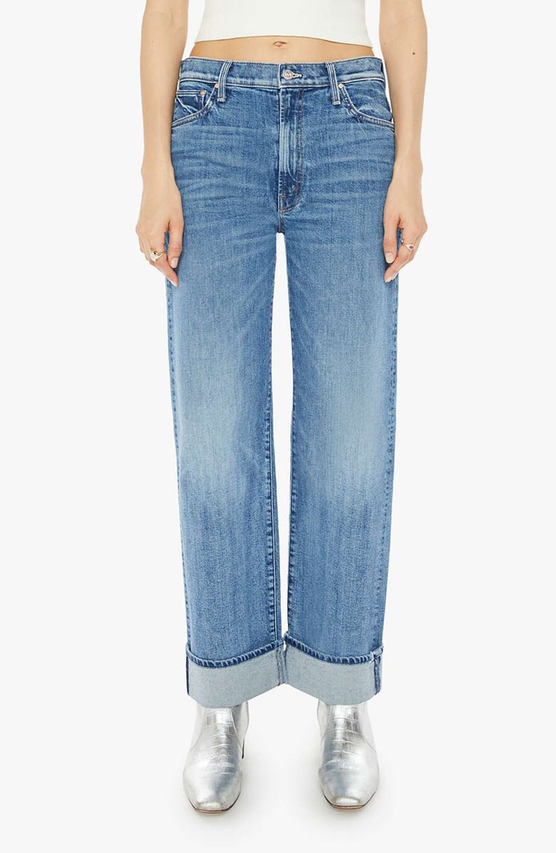 MOTHER The Dodger Flood Cuff Wide Leg Jeans, Main, color, Toil And Trouble