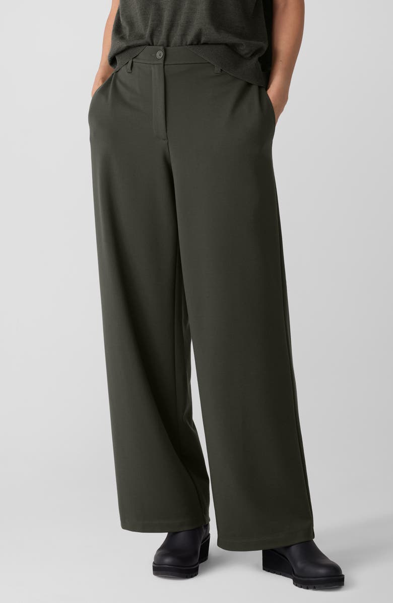 Eileen Fisher High Waist Wide Leg Pants, Main, color, Woodland
