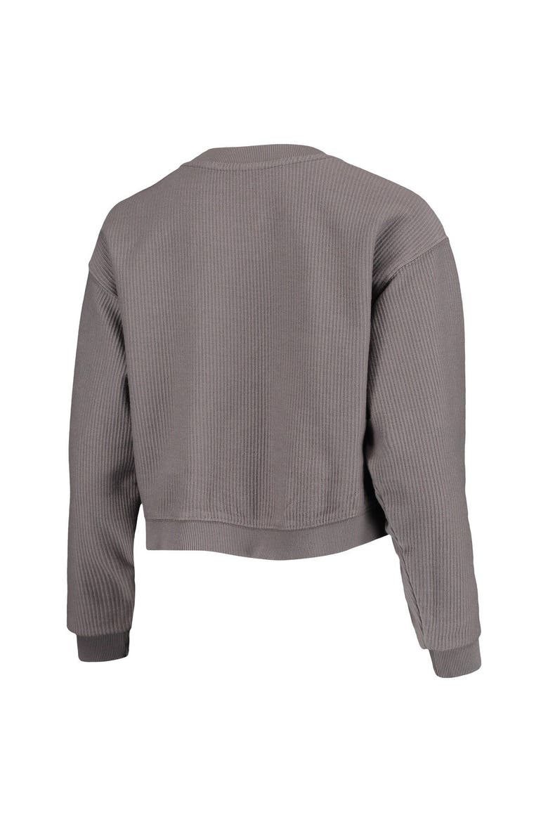 Women's League Collegiate Wear Graphite Oregon Ducks Classic Corded Timber Crop Pullover Sweatshirt, Alternate, color, Graphite