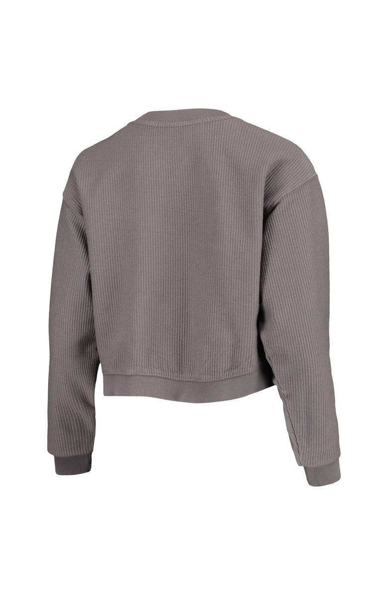 LEAGUE COLLEGIATE WEAR Women's League Collegiate Wear Graphite Oregon Ducks Classic Corded Timber Crop Pullover Sweatshirt, Alternate, color, Graphite