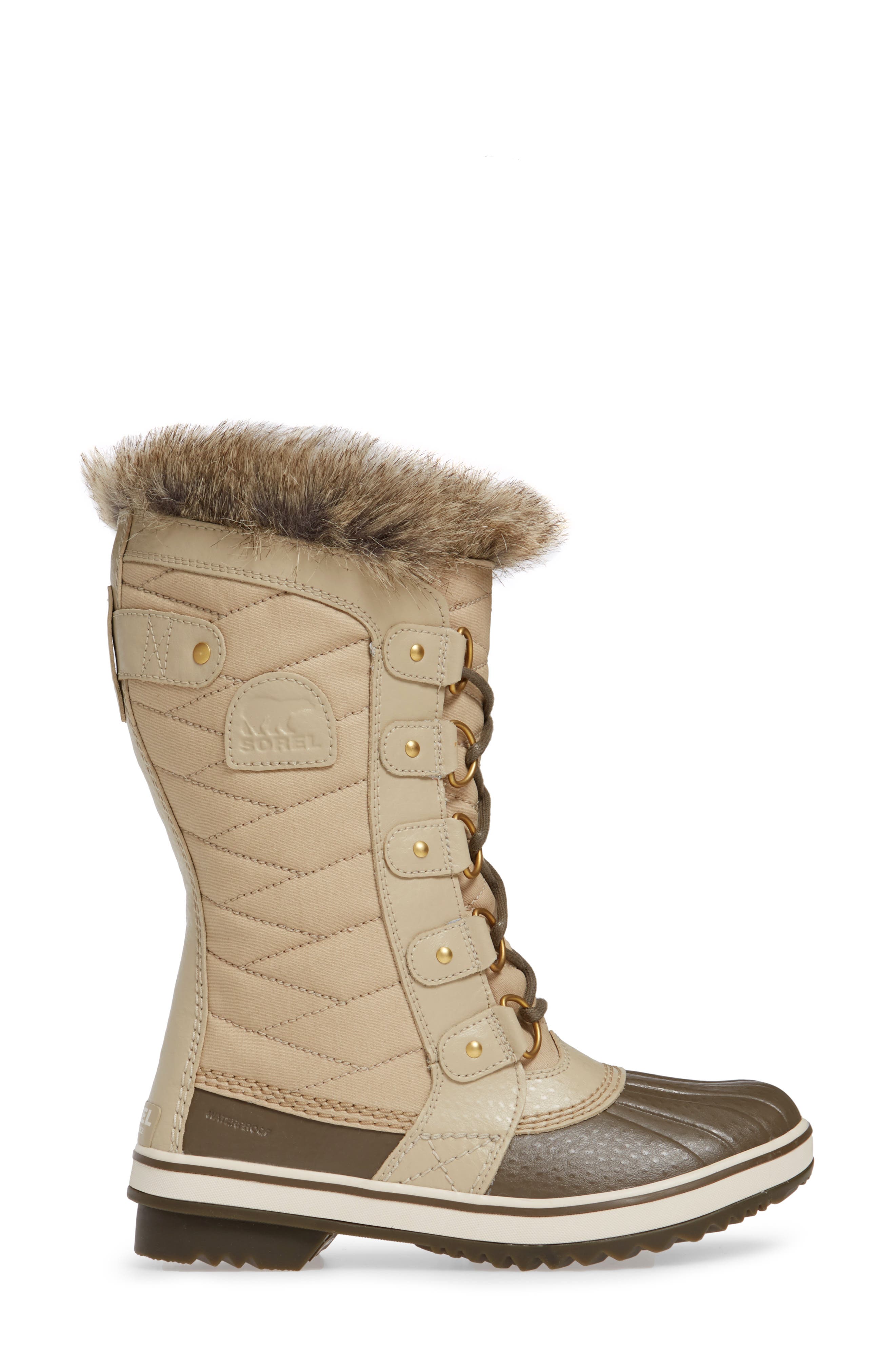 'Tofino II' Faux Fur Lined Waterproof Boot, Alternate, color, ANCIENT FOSSIL FABRIC