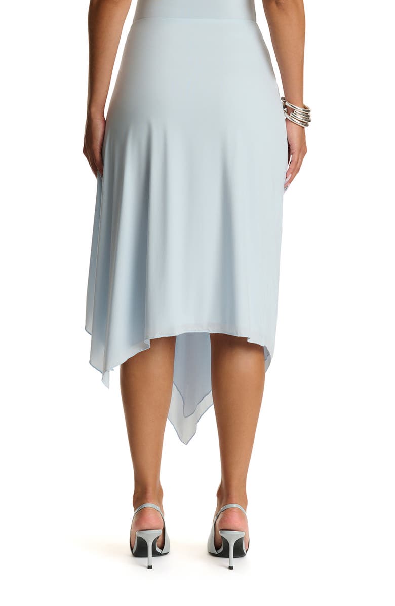 Naked Wardrobe Asymmetric Ruffle Midi Skirt, Alternate, color, Soft Blue