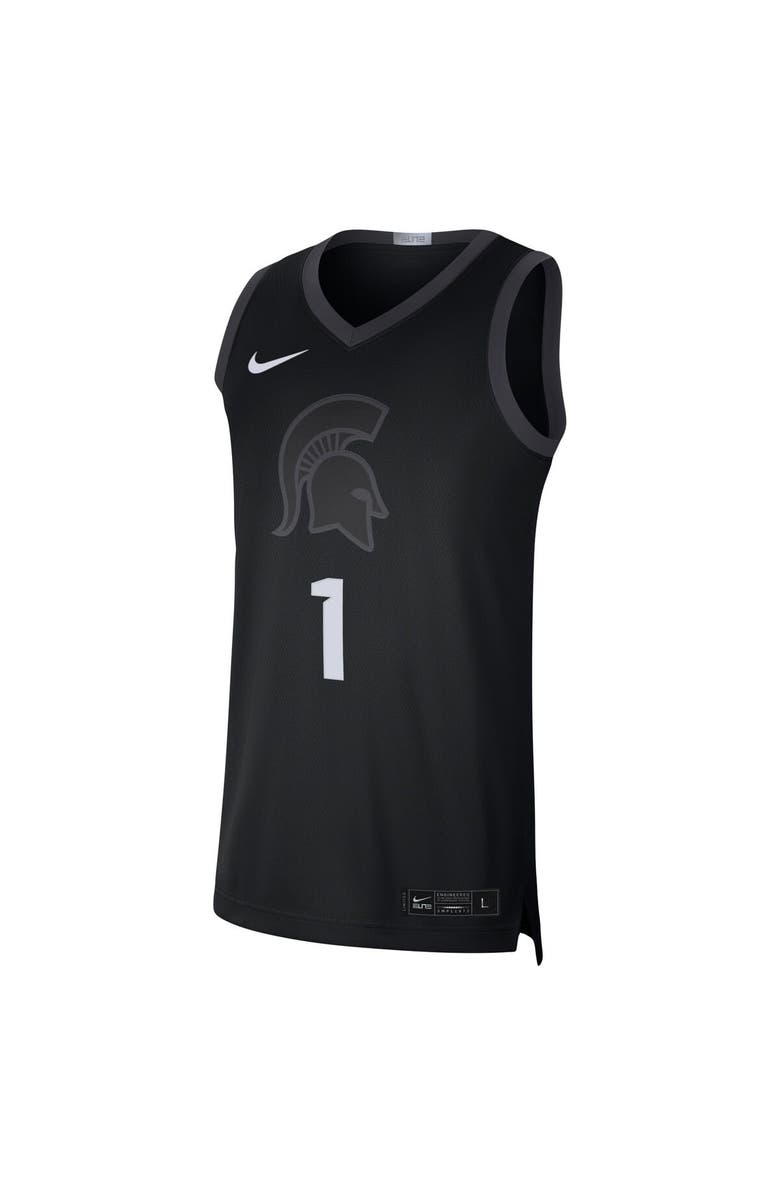 Nike Men's Nike #1 Black Michigan State Spartans Limited Authentic Jersey, Alternate, color,