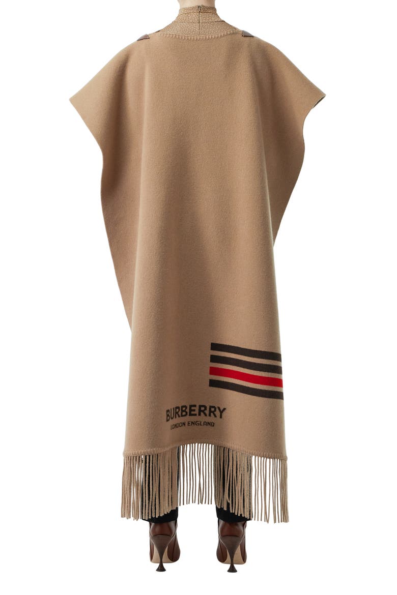 Stripe Wool & Cashmere Cape, Alternate, color, CAMEL