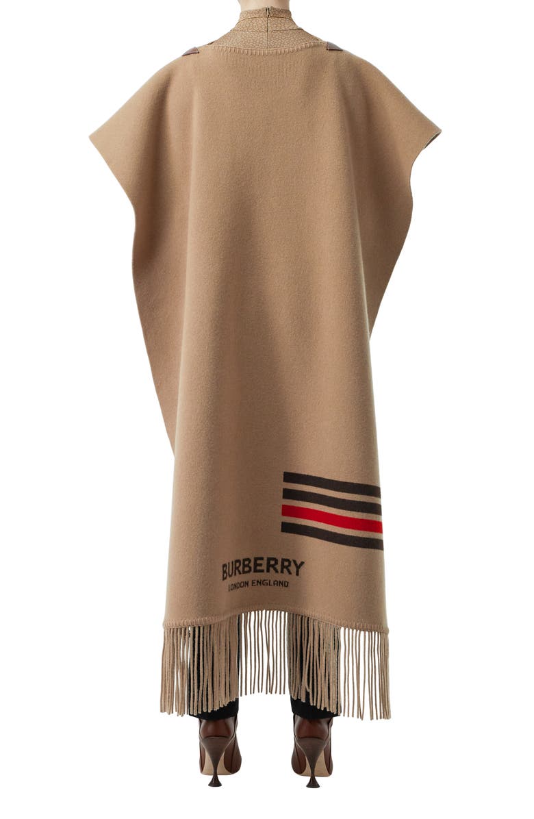 Burberry Stripe Wool & Cashmere Cape, Alternate, color,