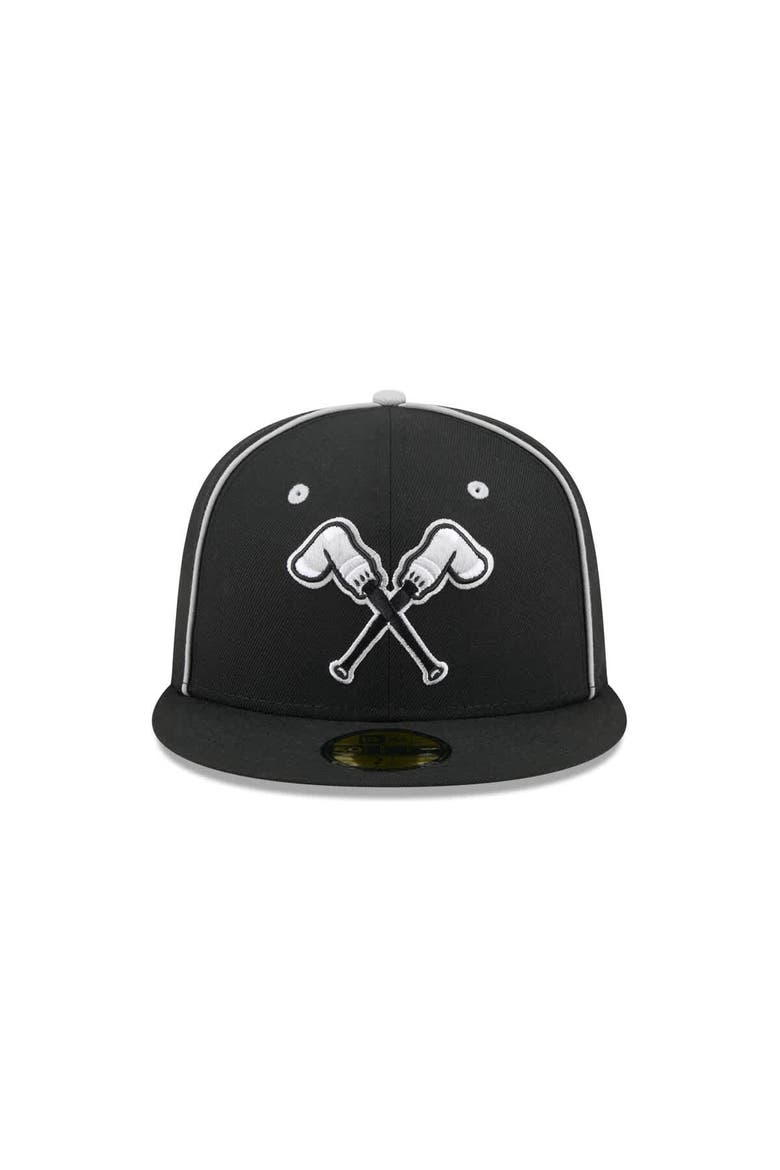 Men's New Era  Black Montgomery Biscuits Theme Nights 59FIFTY Fitted Hat, Alternate, color, Black