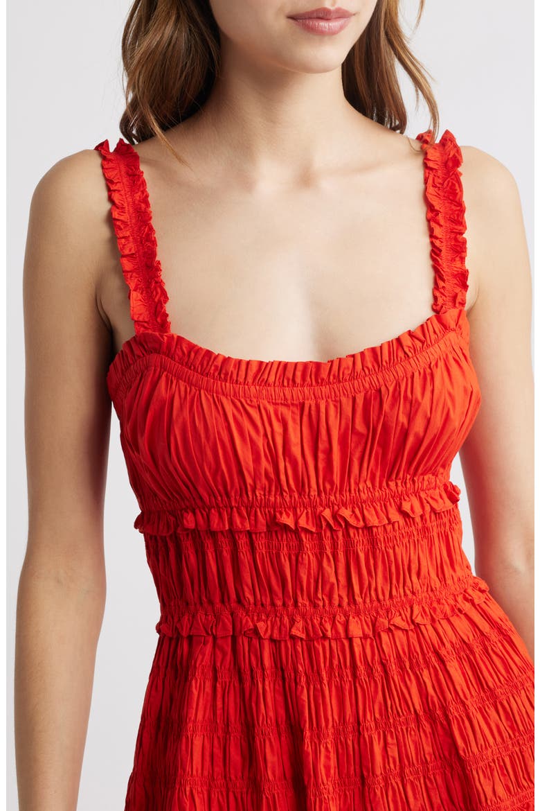 Marianne Organic Cotton Poplin Midi Dress, Alternate, color, CARMINE