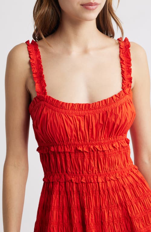 Doen Marianne Shirred Cotton-poplin Midi Dress